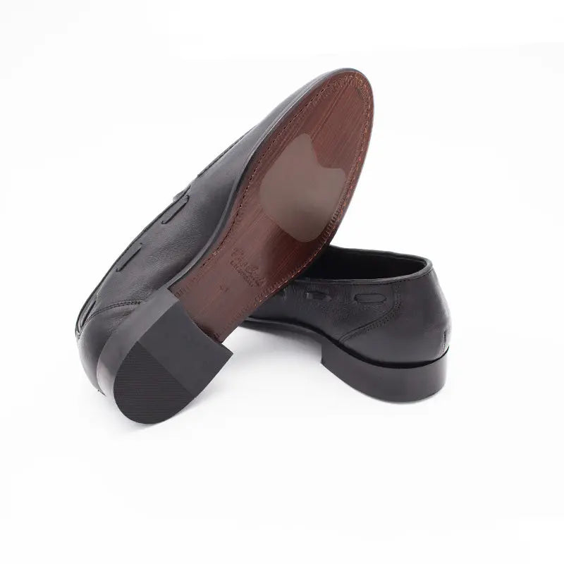 Sandro Barbera 5786 mocassino nappine nero fondo cuoio