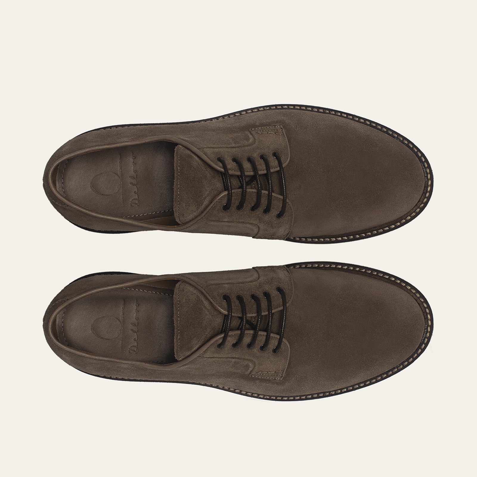 Dellovo Agnano Dark Bark derby uomo camoscio invernale