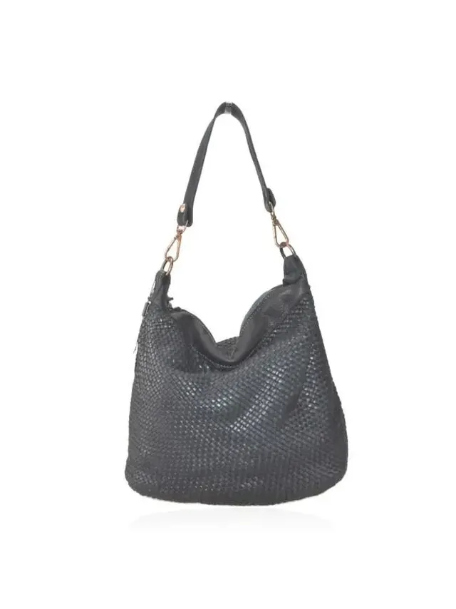 Sandro Barbera BAAY42846 borsa a spalla nero intrecciata