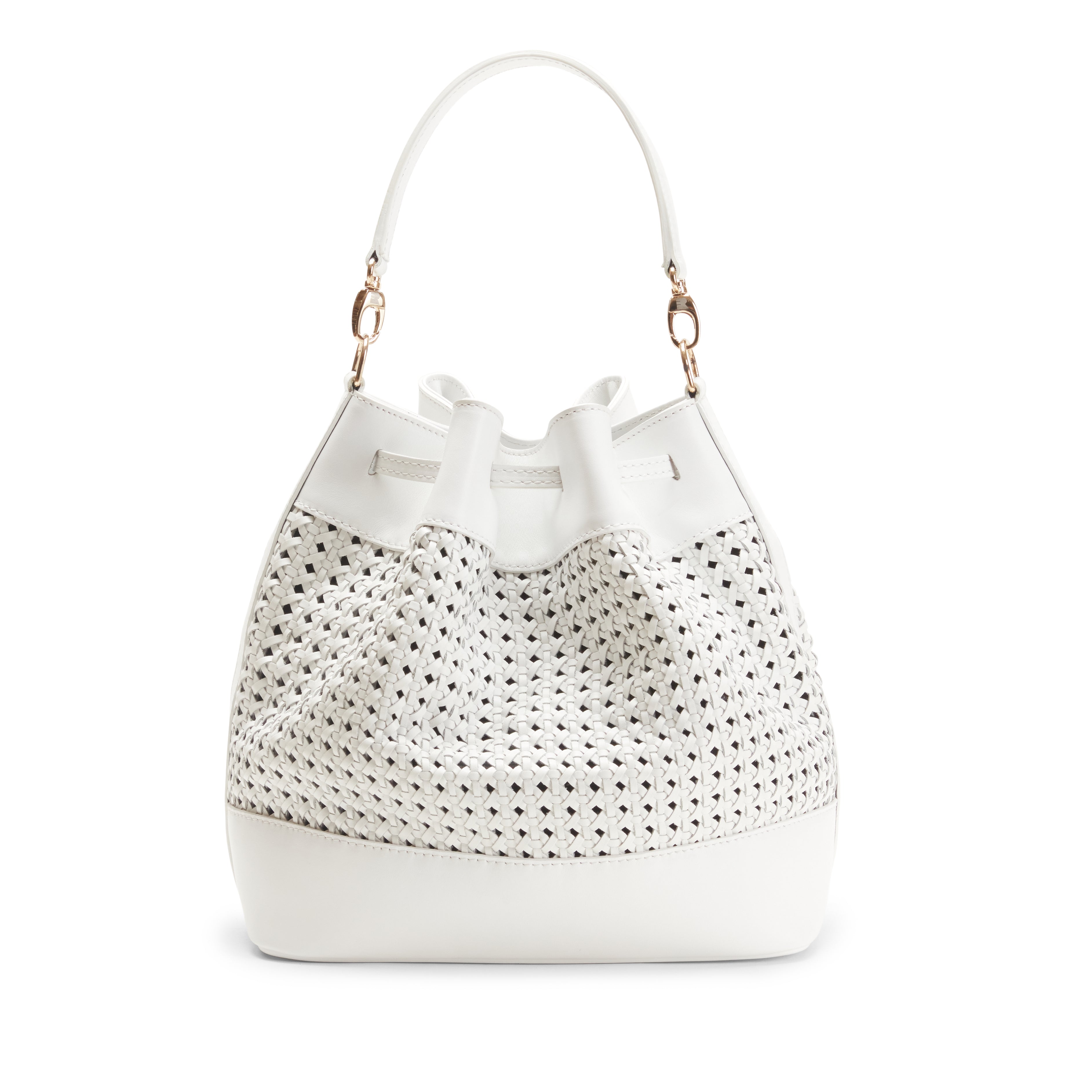 F.lli Rossetti 84754 bucket bag donna bianca intrecciata