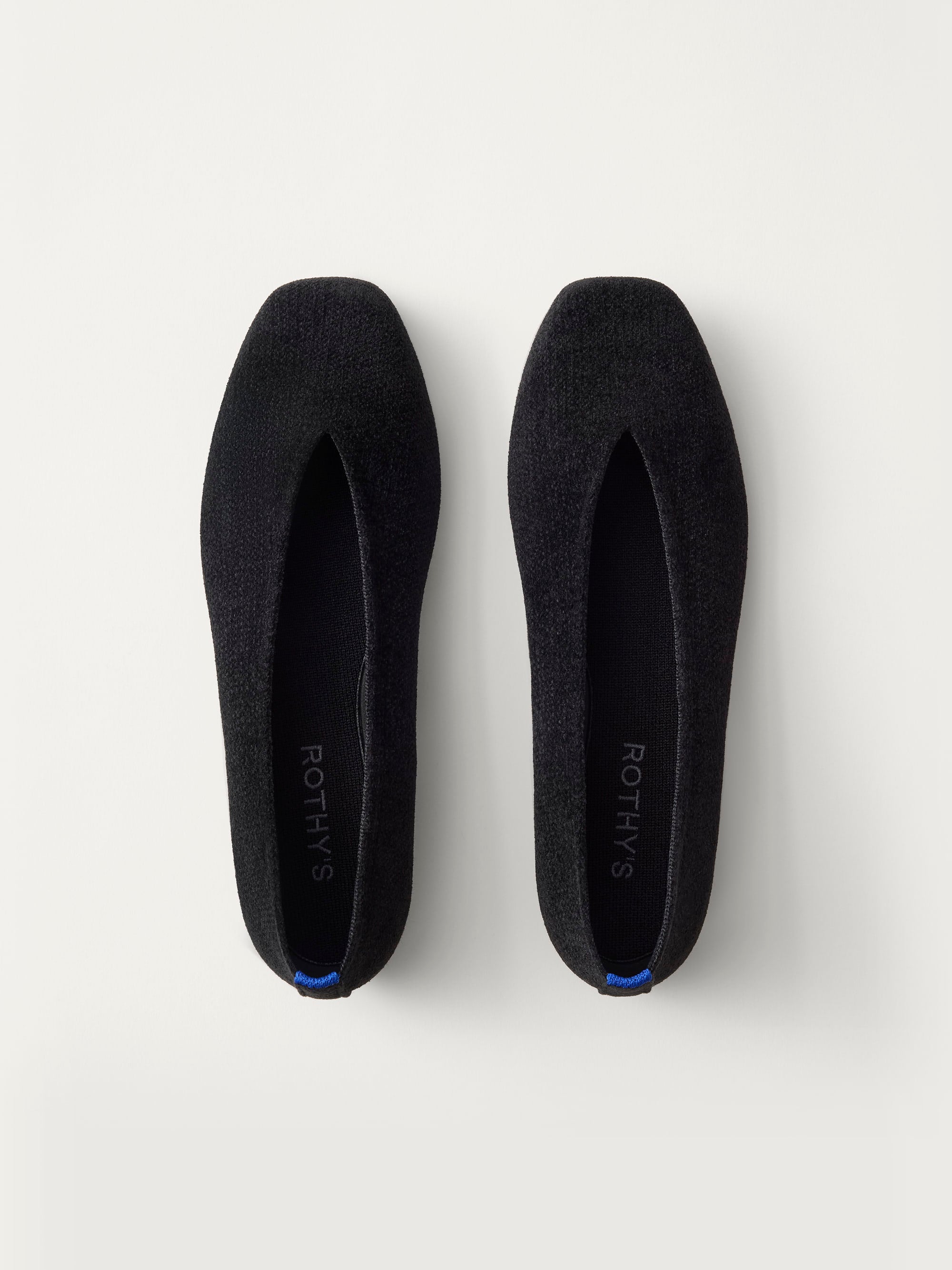 Rothy's Max Square Ballerina ballerine ReVelvet Black velluto