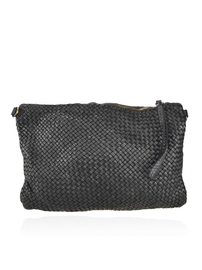 Sandro Barbera BAAY24 Pochette Nera Pelle Intrecciata