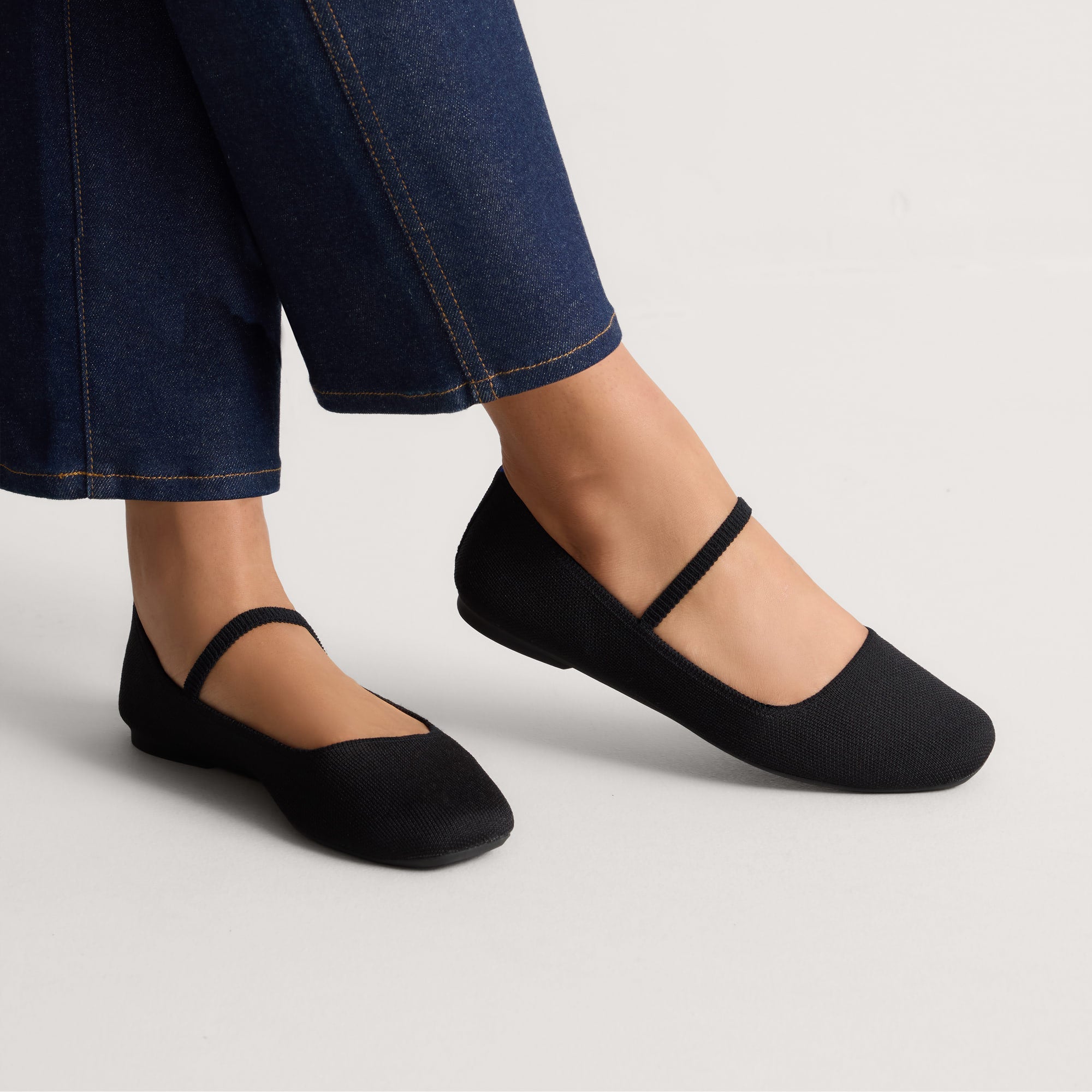 Rothy's The Max Square Mary Jane ballerine Black punta quadrata