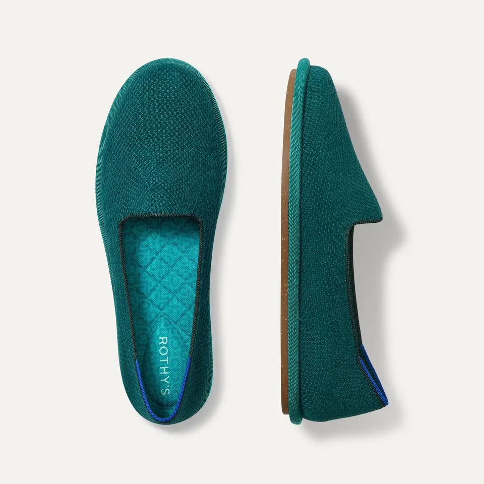Rothy's Cruiser Loafer mocassini Everglade verde velluto