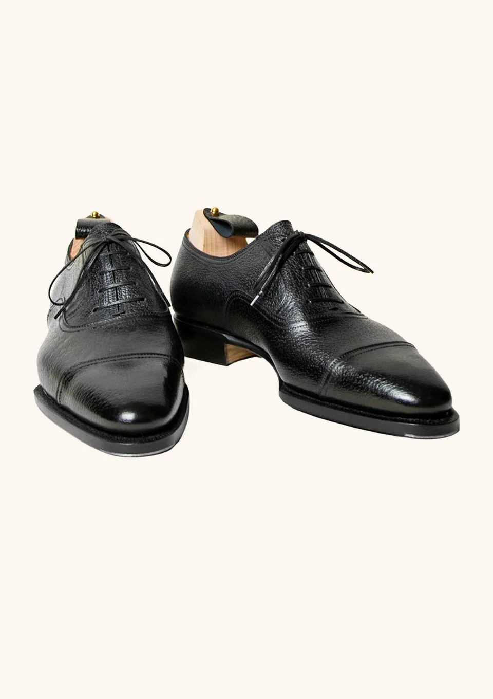Stefano Bemer Oxfords T6471 scarpe pelle nere cinghiale