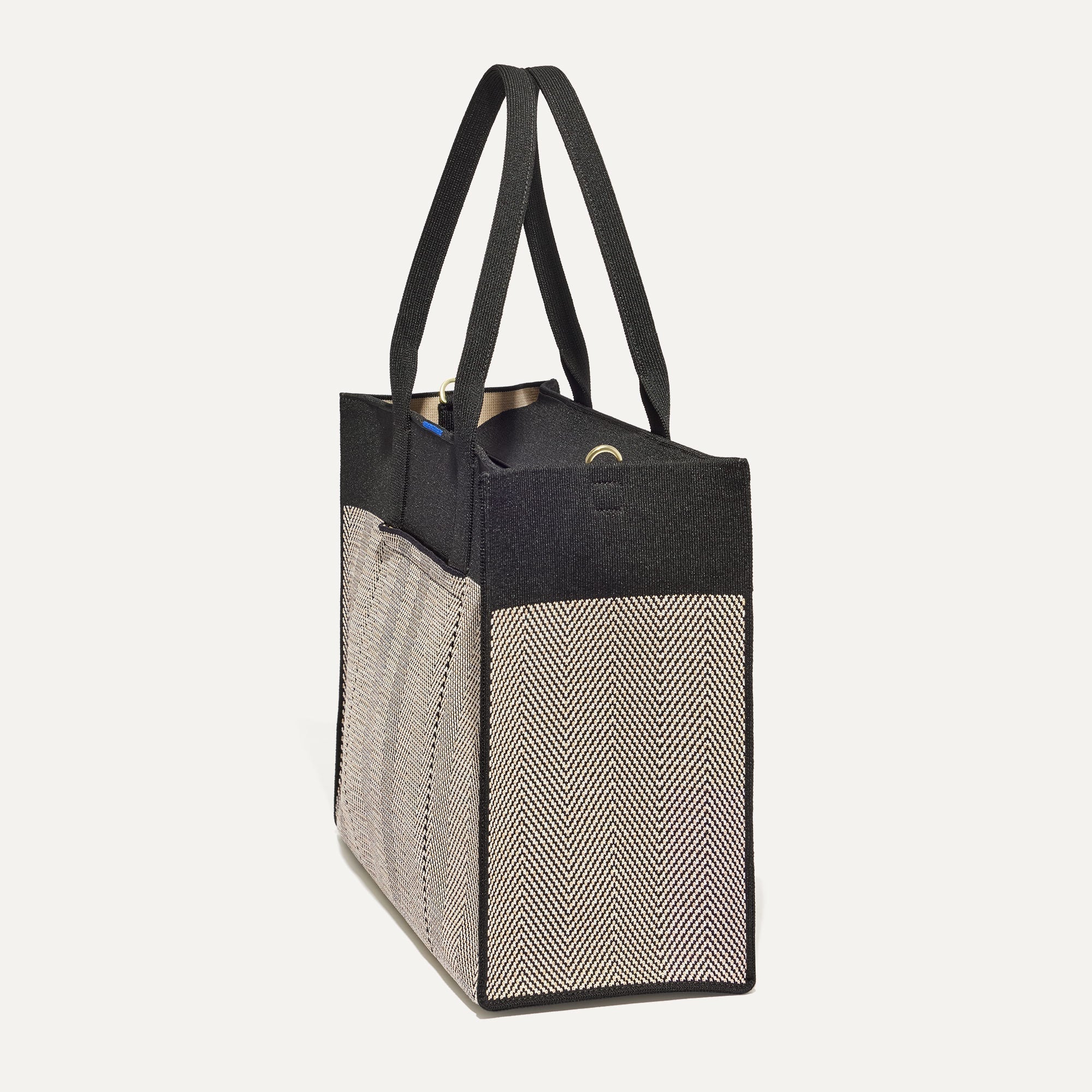 Rothy's The Classic Tote borsa tote Black Herringbone zip