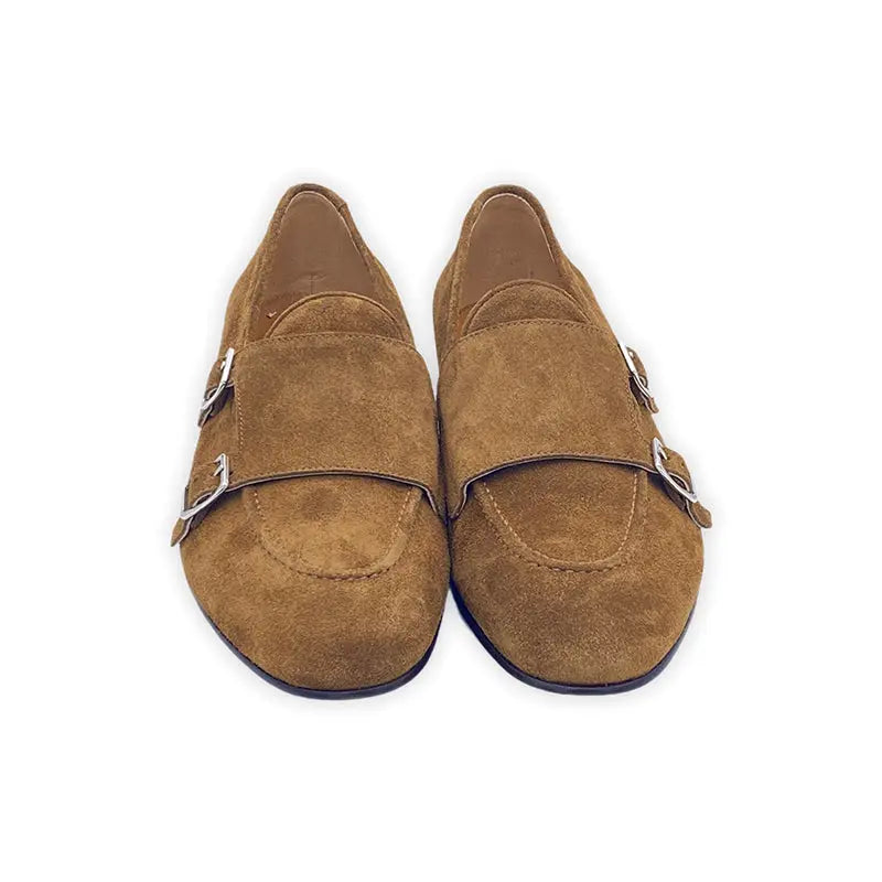 Sandro Barbera Fibbie 1087 slip monk mostarda camoscio