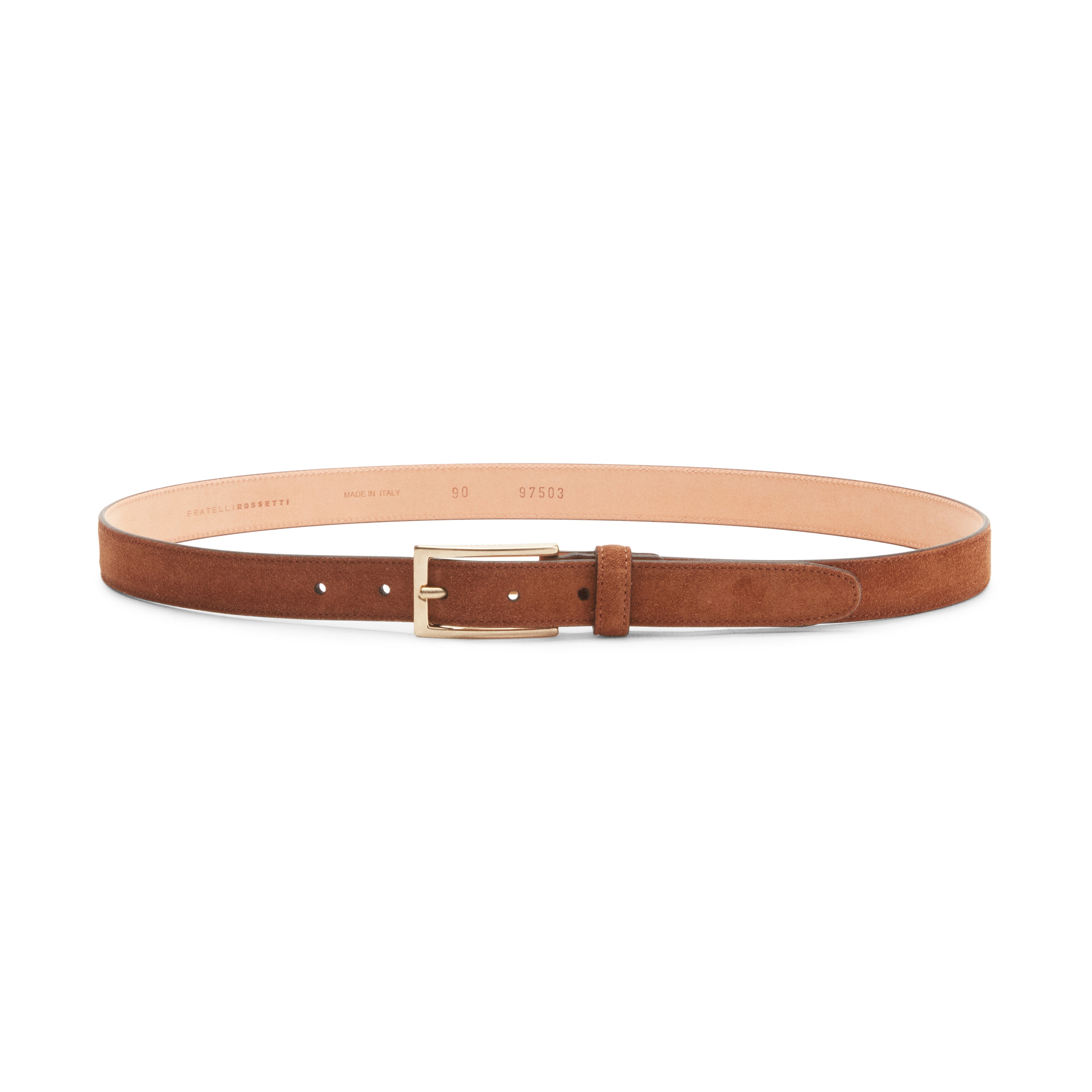 F.lli Rossetti Cintura Donna Suede Cognac Fibbia Oro