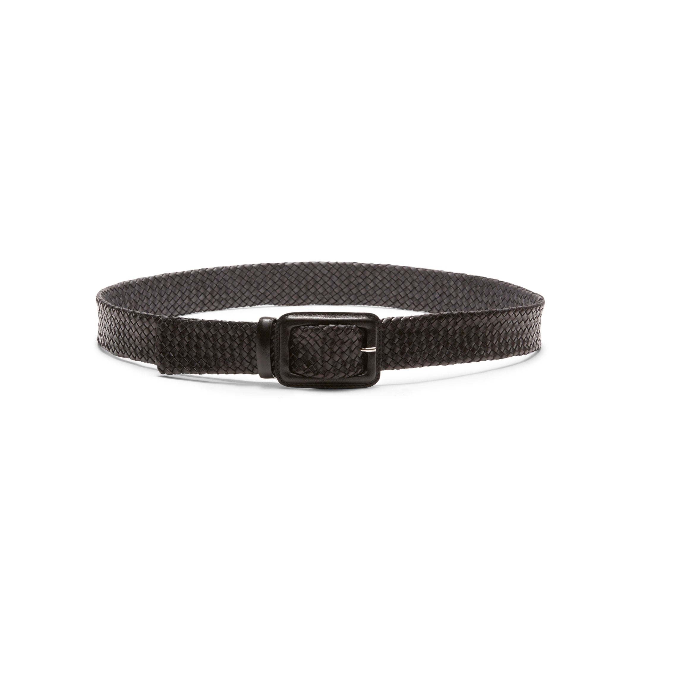 F.lli Rossetti cintura donna pelle intrecciata nera 3 cm