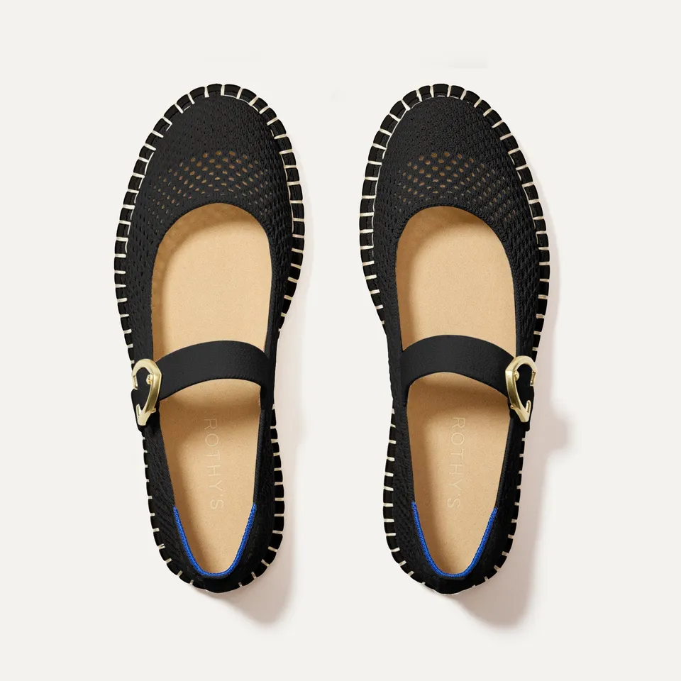 Rothy's The Espadrille Mary Jane ballerine Black canapa