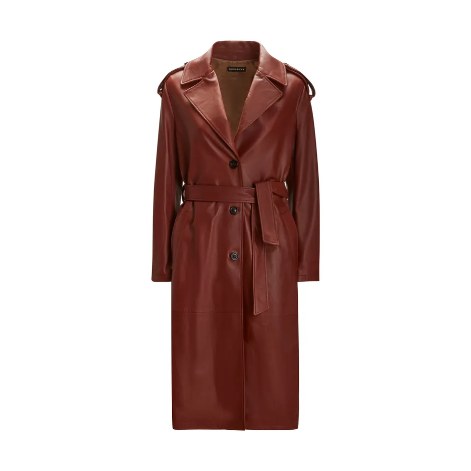 F.lli Rossetti Trench Donna Pelle Mandorla 98423 Nappa