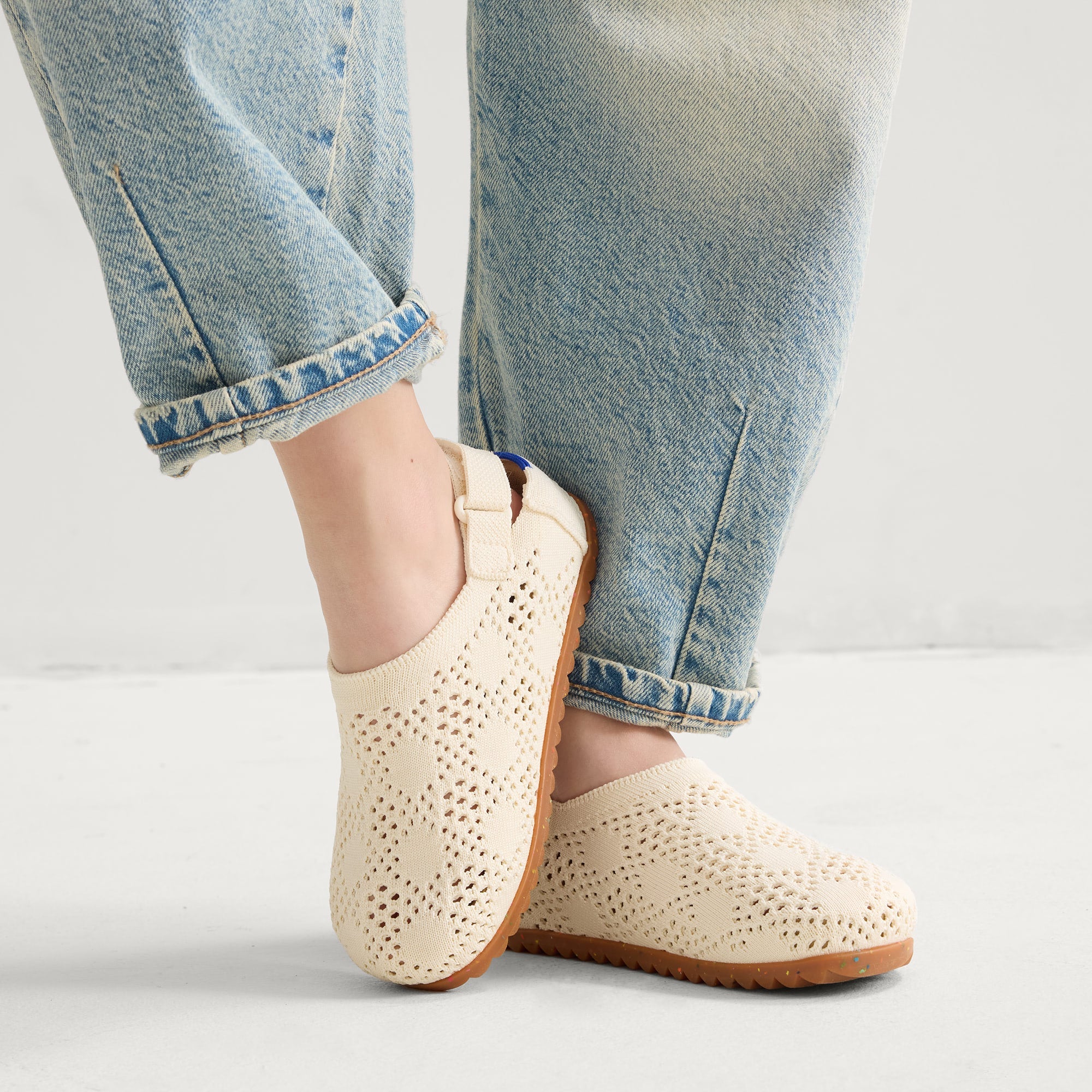 Rothy's The Kids Clog zoccoli bimbo White Crochet bianco