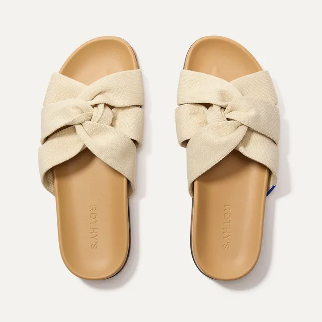 Rothy's Twist Slide sandali Metallic Golden Sun comodi