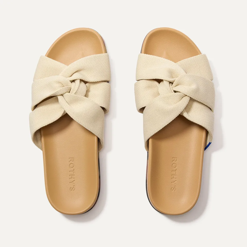 Rothy's Twist Slide sandali Metallic Golden Sun comodi