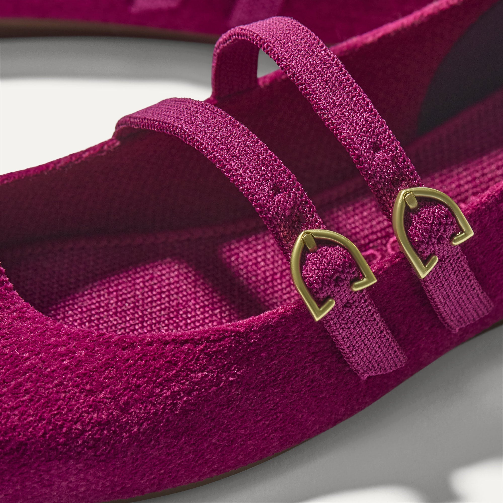 Rothy's Double Buckle Mary Jane Mulberry ballerine fibbia rosa