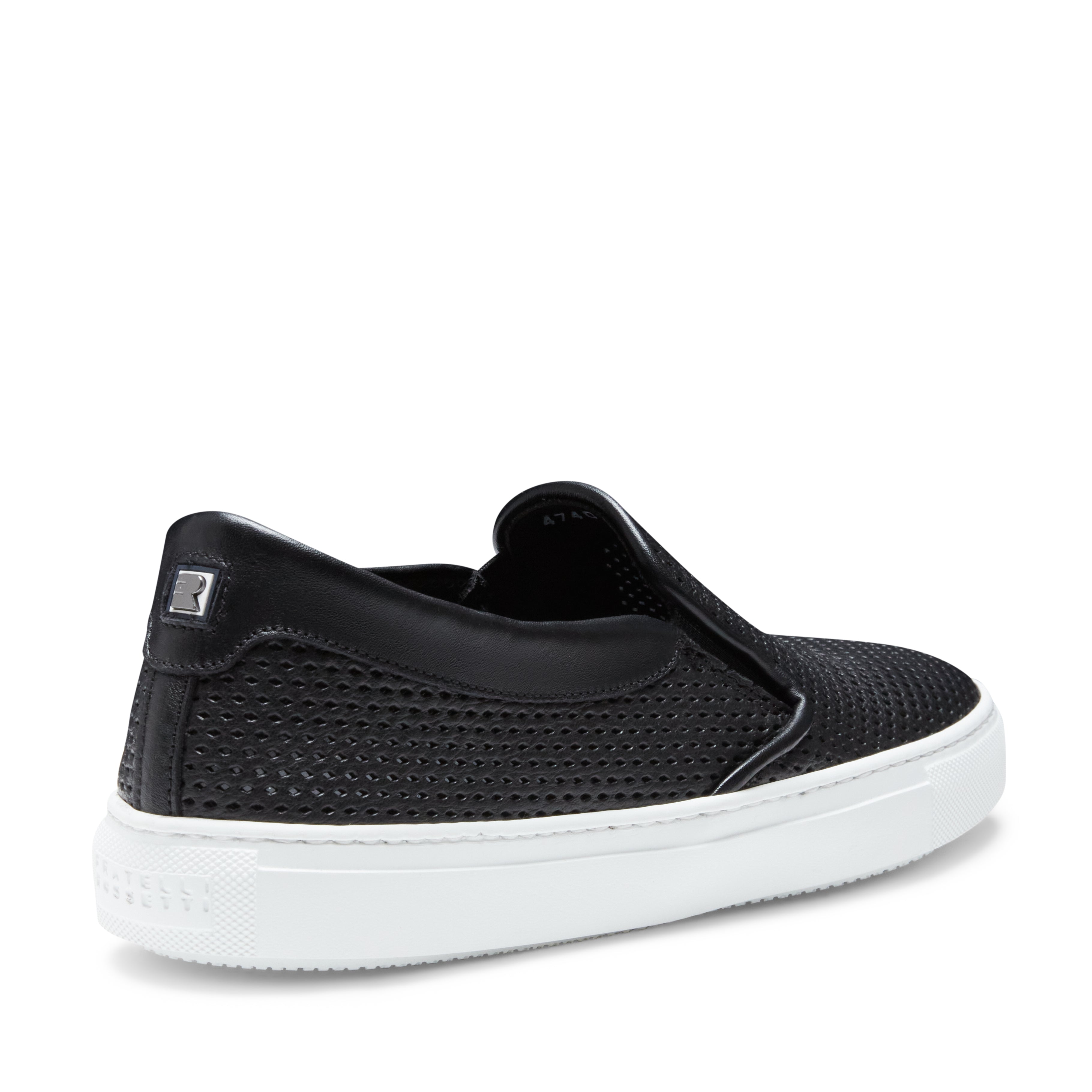 F.lli Rossetti 47401 Slipper Uomo Nero Pelle Traforata Elastici