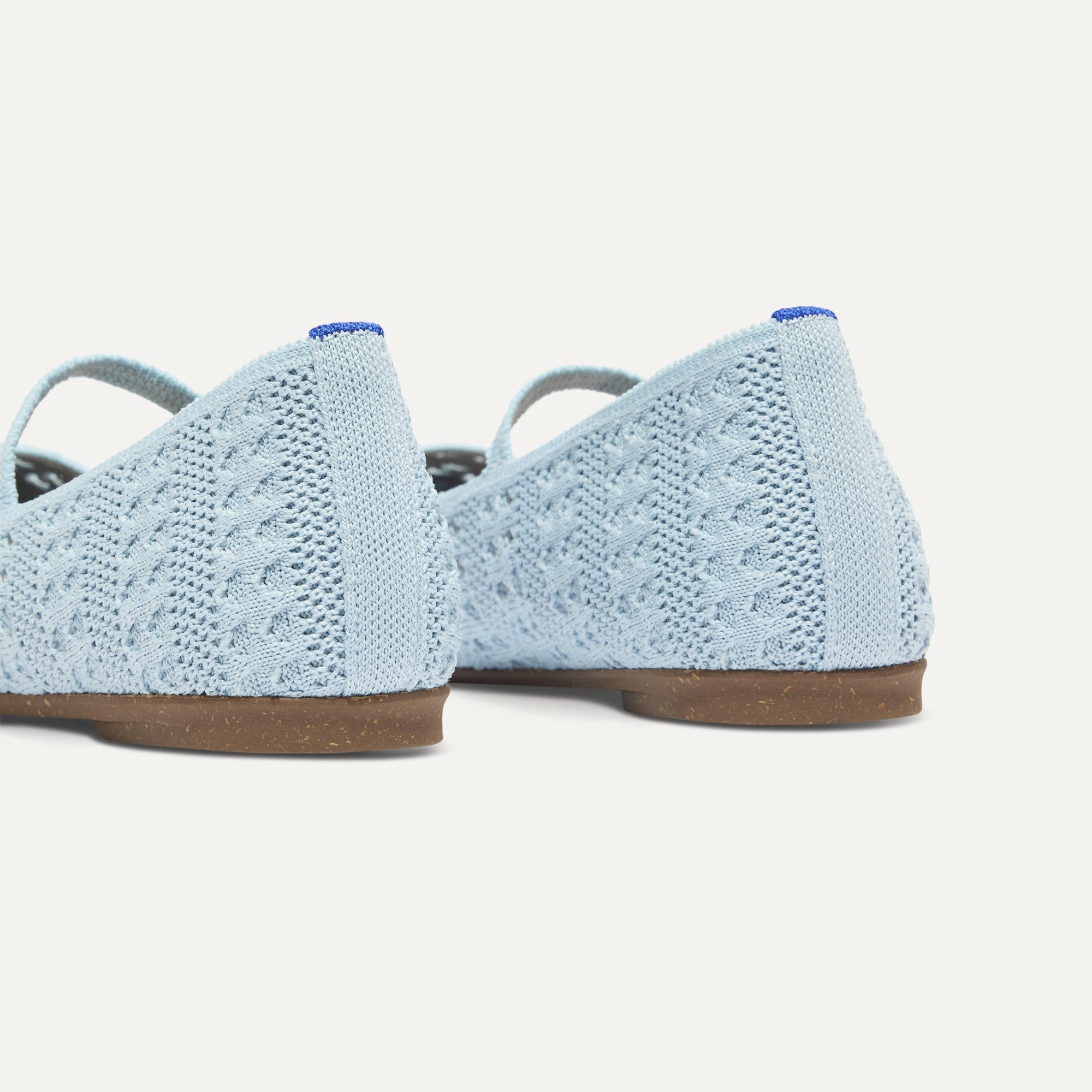 Rothy's The Max Square Mary Jane ballerine Powder Blue Crochet