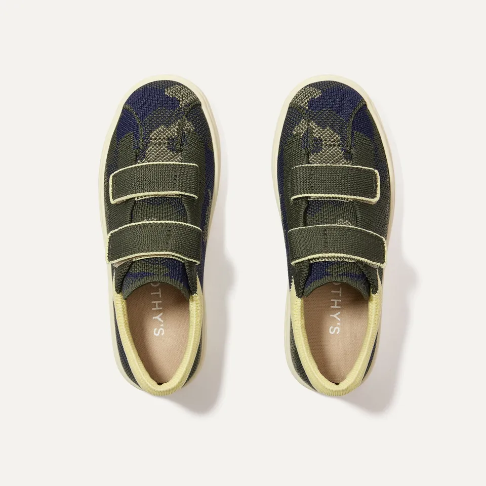 Rothy's The Kids Strap Sneaker sneakers bimbo Spruce Camo velcro