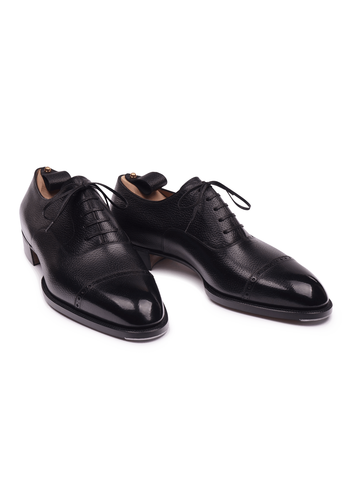 Stefano Bemer Oxfords T6362 scarpe nere pelle cervo cap toe