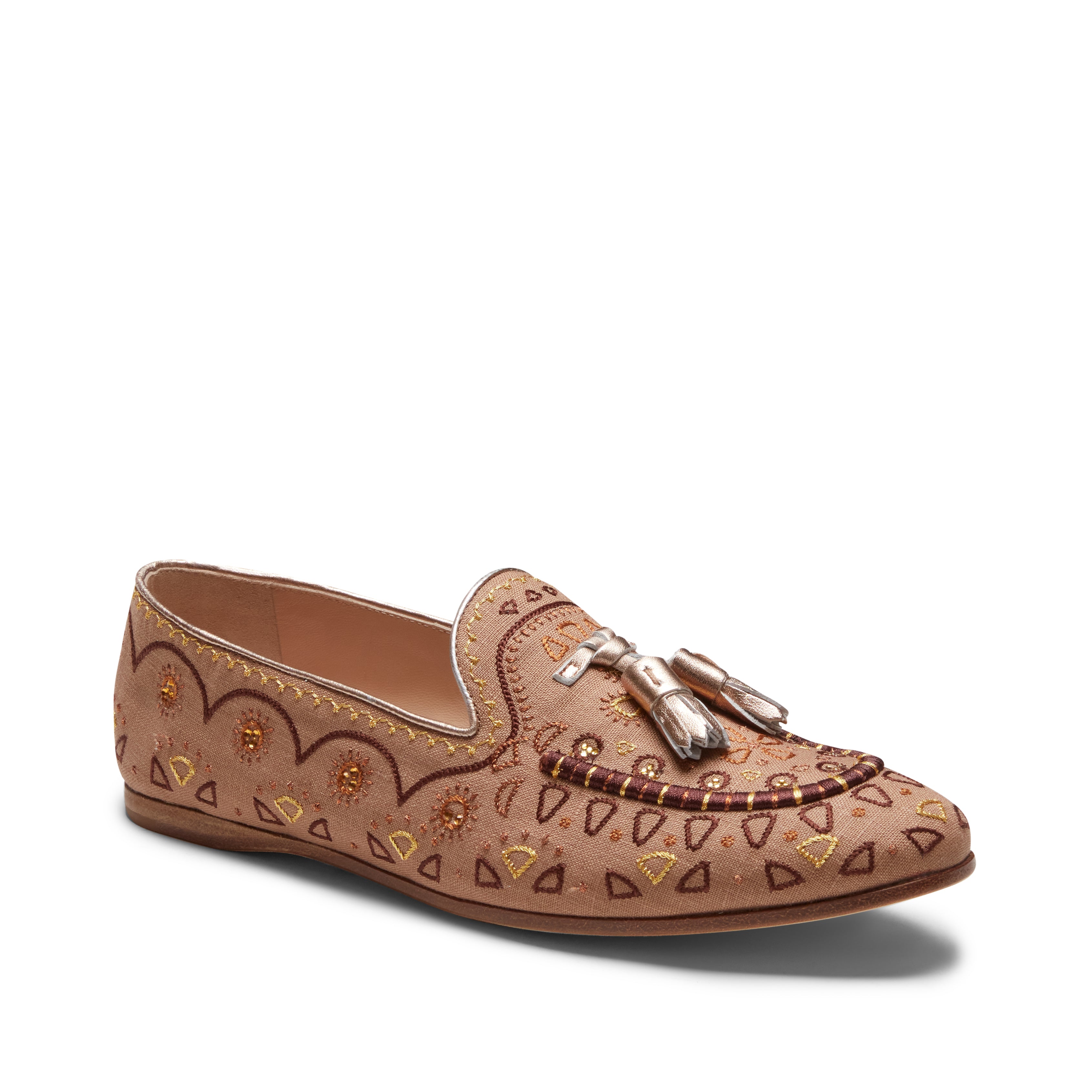 F.lli Rossetti Brera 68249 Mocassino Noce Ricamato Lino