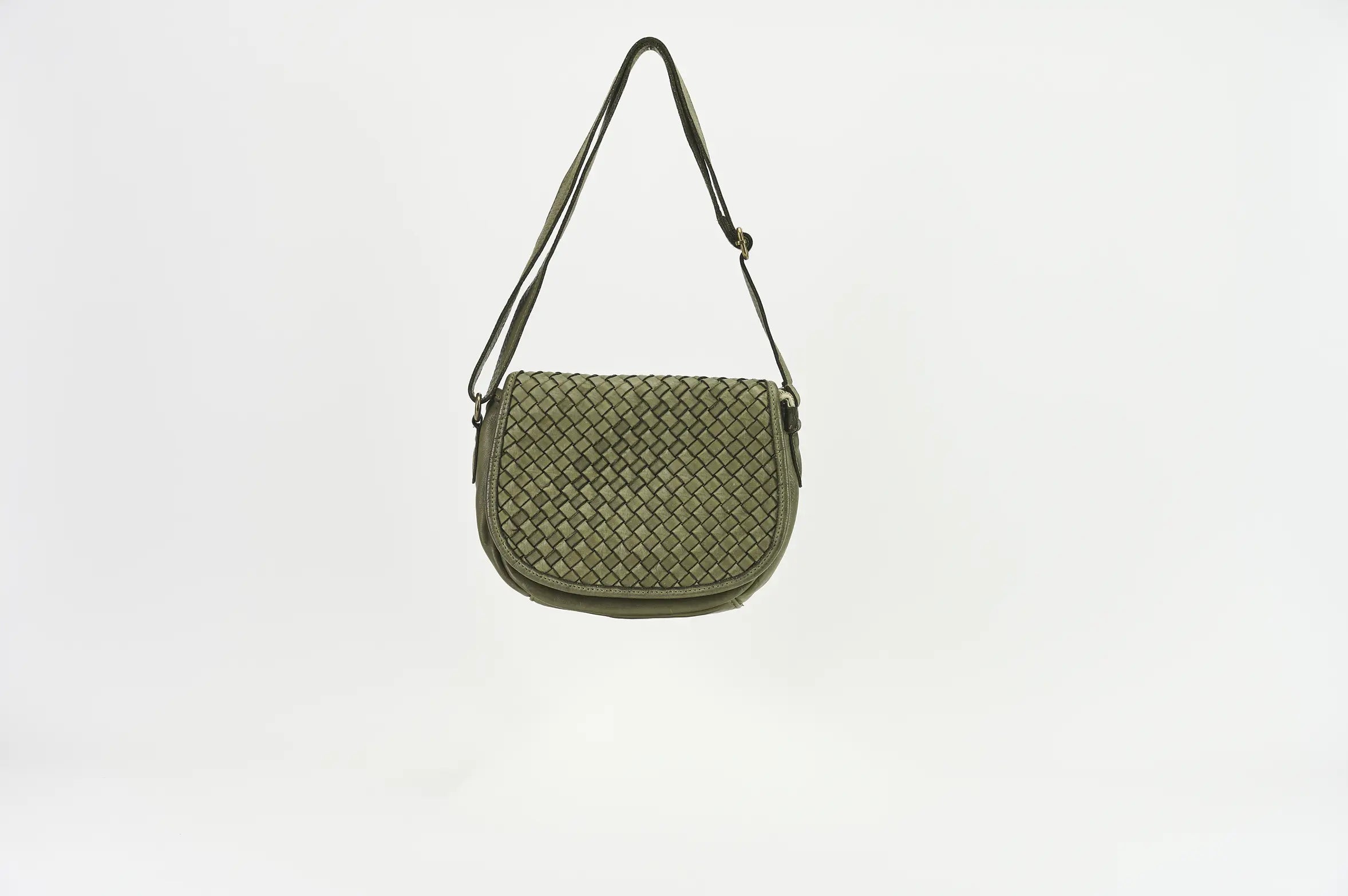 Sandro Barbera Borse Babt39 Borsa Intrecciata Verde Fatta a Mano