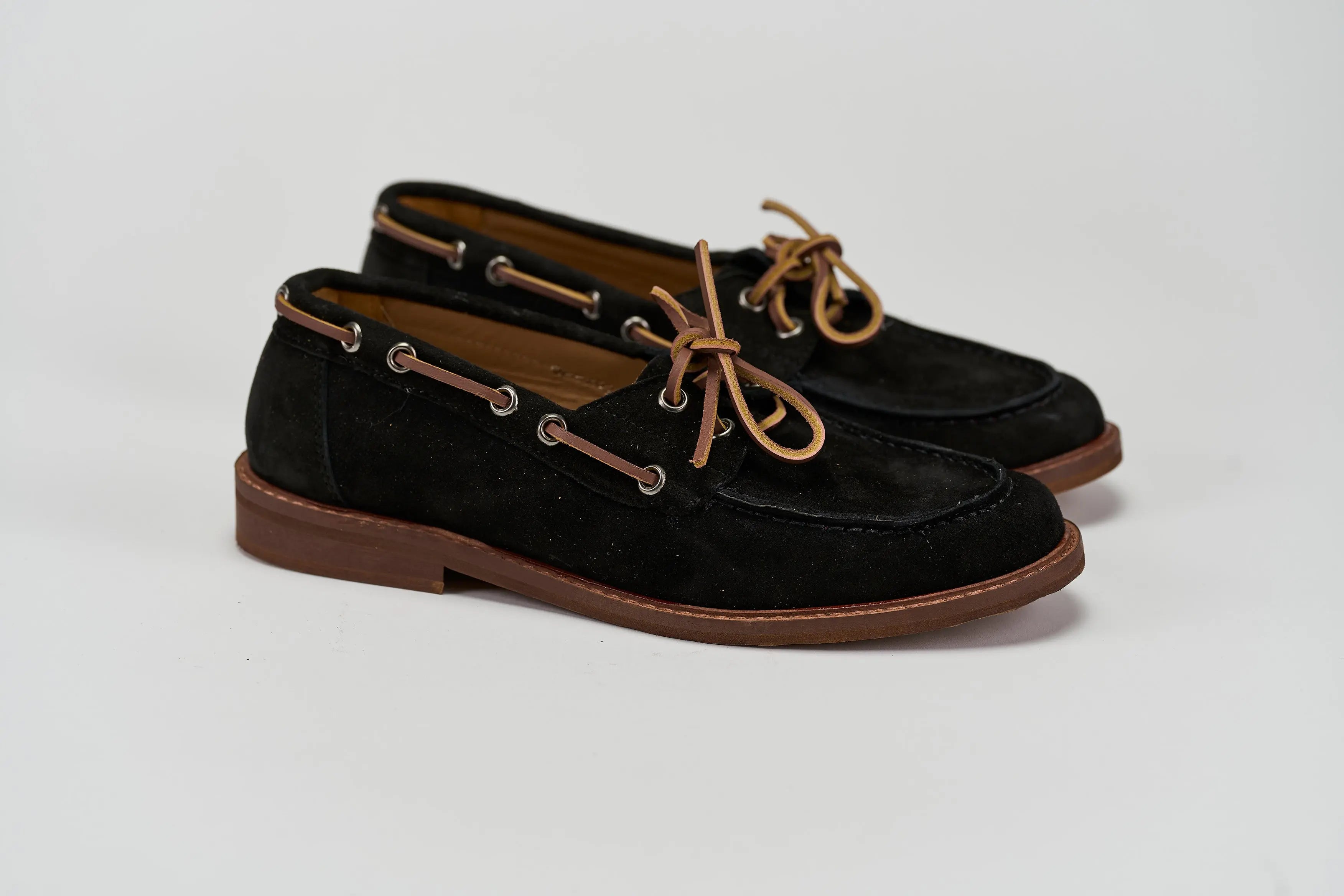 Sandro Barbera Barca Stringate Black scamosciato fodera pelle
