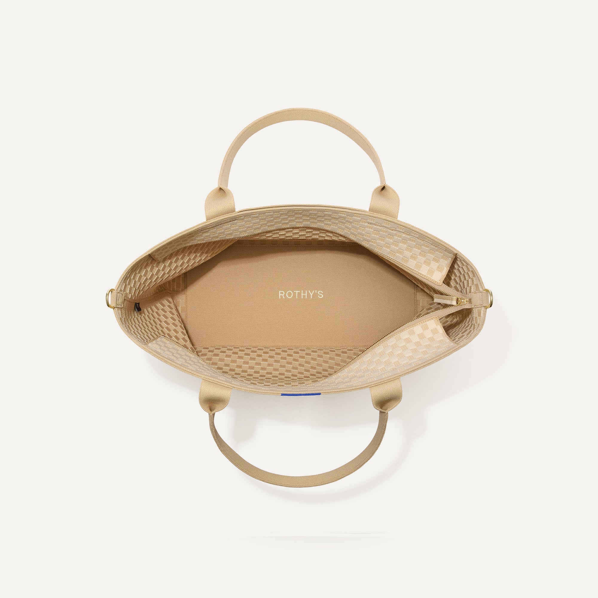 Rothy's The Zip Travel Tote borsa Parchment Basketweave zip