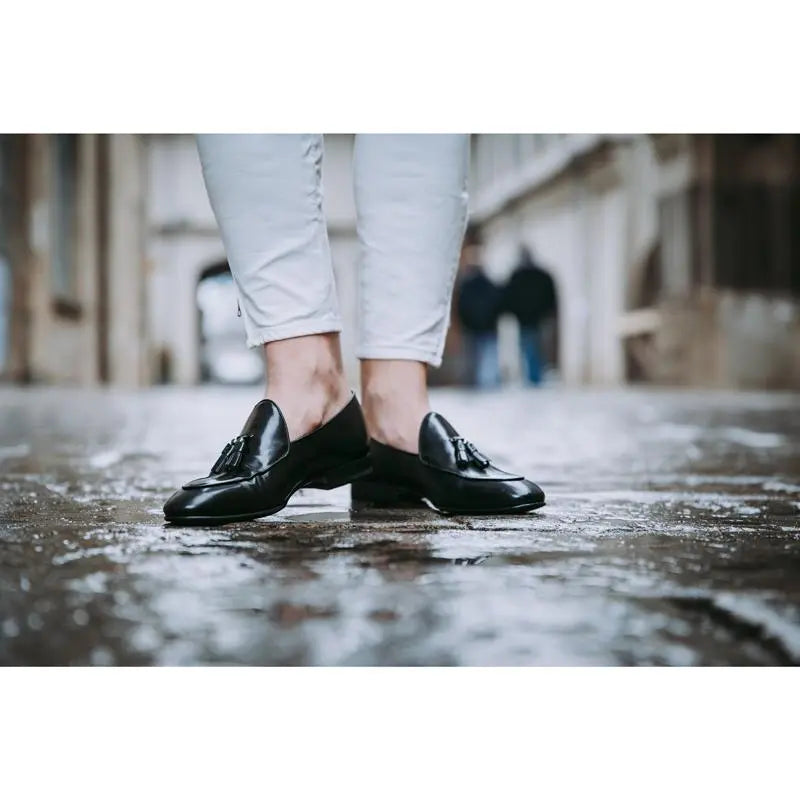 Sandro Barbera Barberine loafers mocassini uomo neri nappine