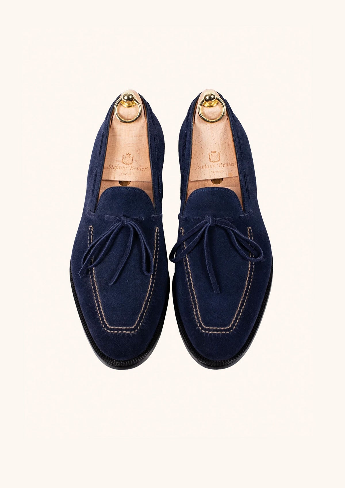 Stefano Bemer Loafers C1325 mocassini camoscio blu 42