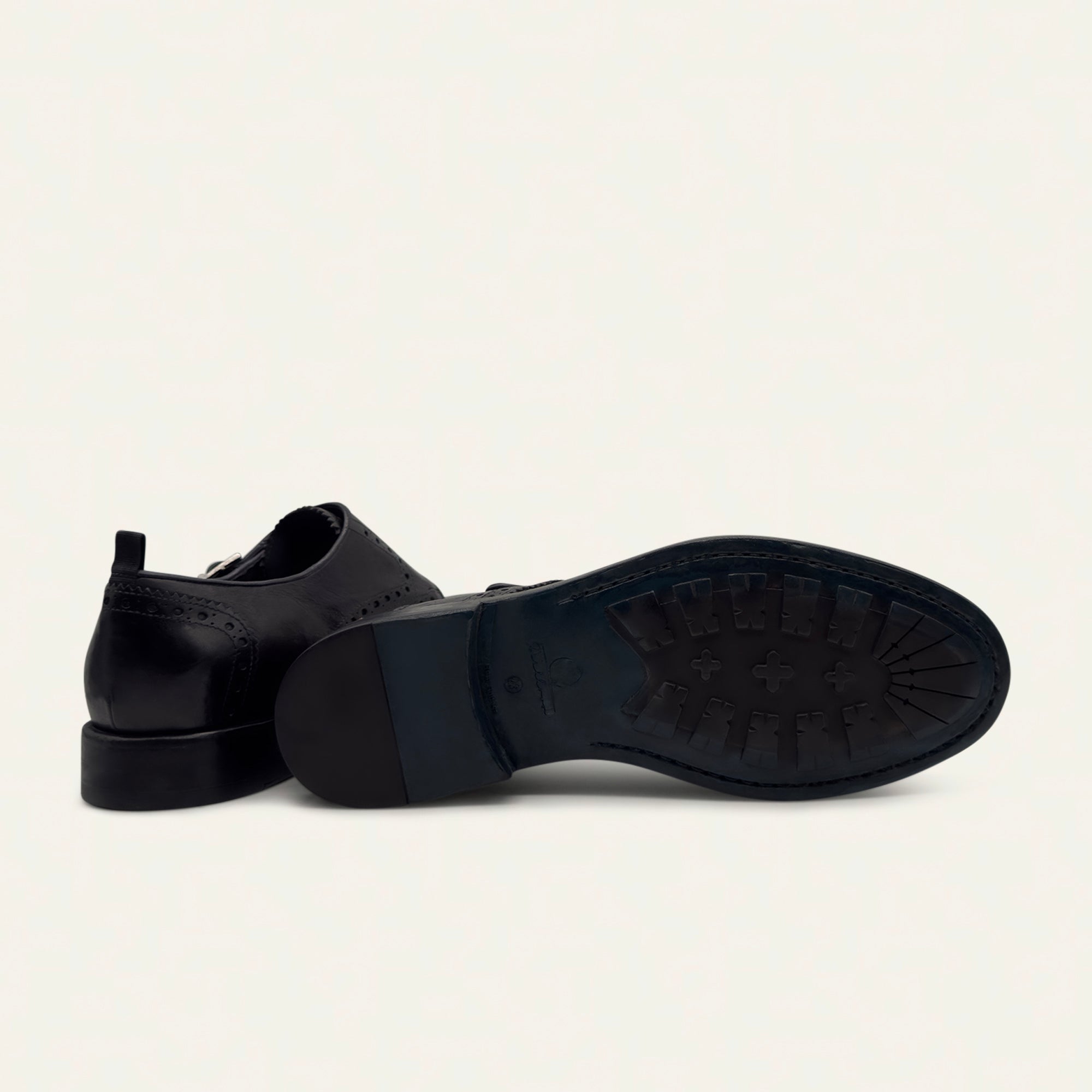 Dellovo Laceno monk strap bufalo Piombo