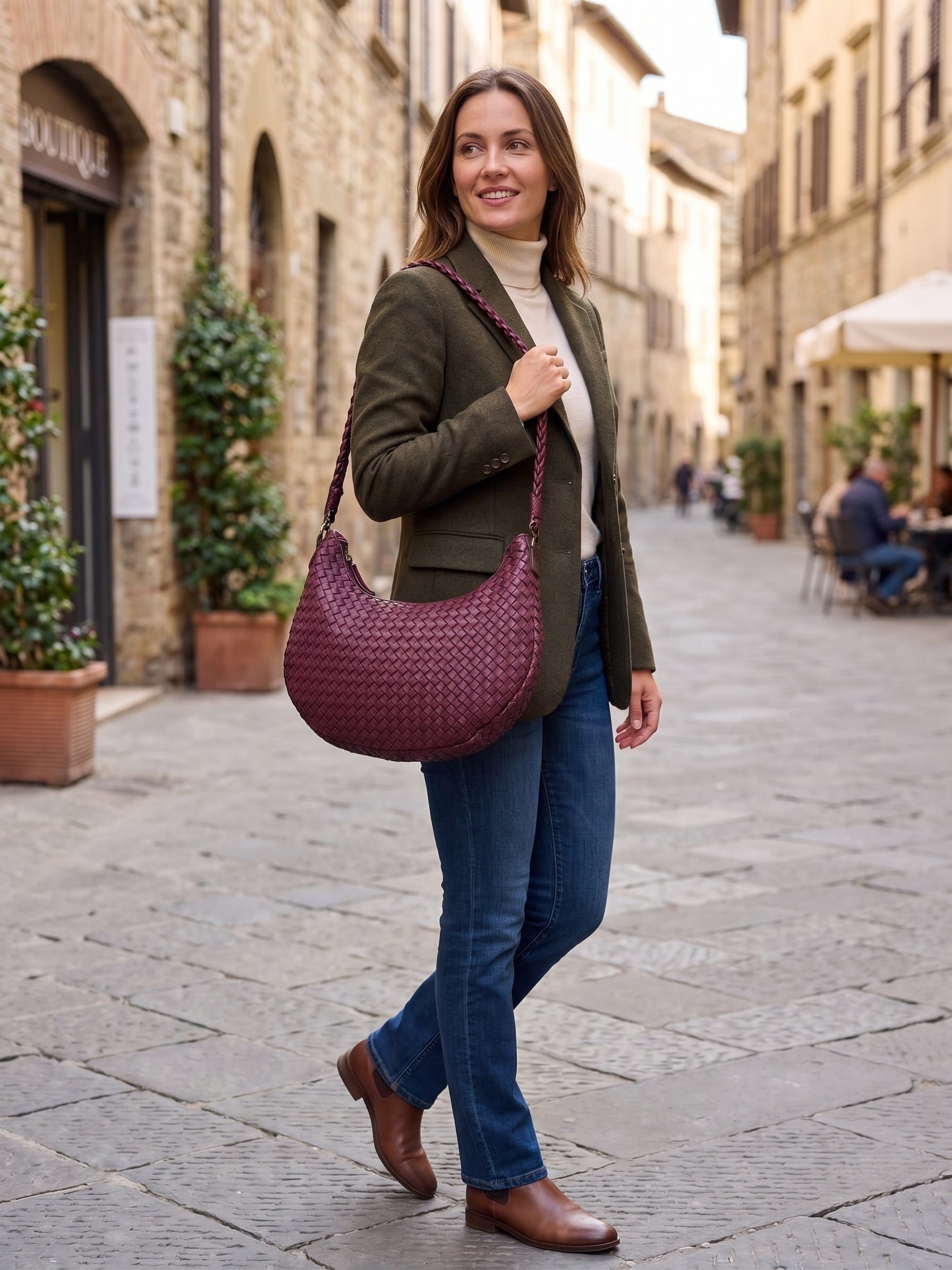 Sandro Barbera & Figli BAUF55861 borsa spalla bordeaux intrecciata