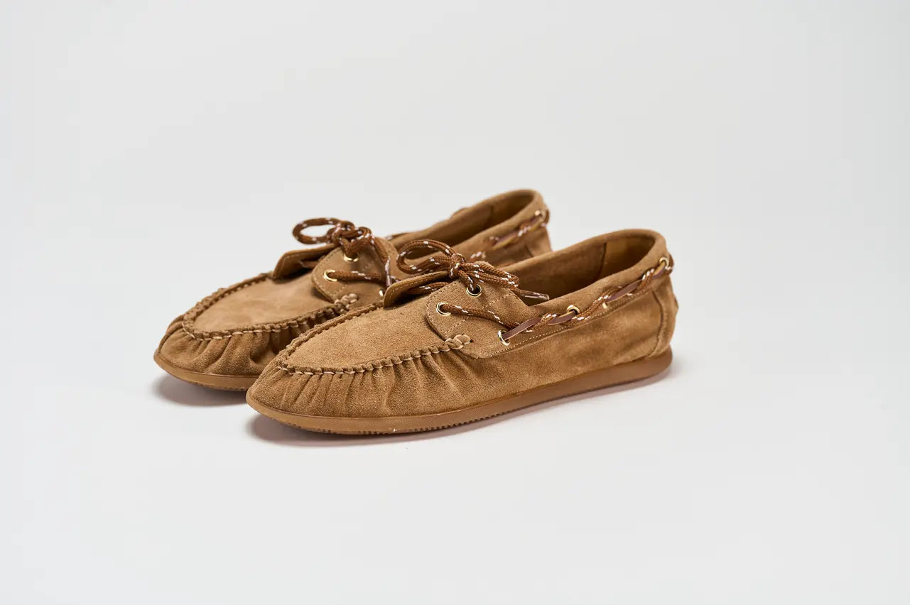Sandro Barbera Indianina mocassini donna camoscio camel