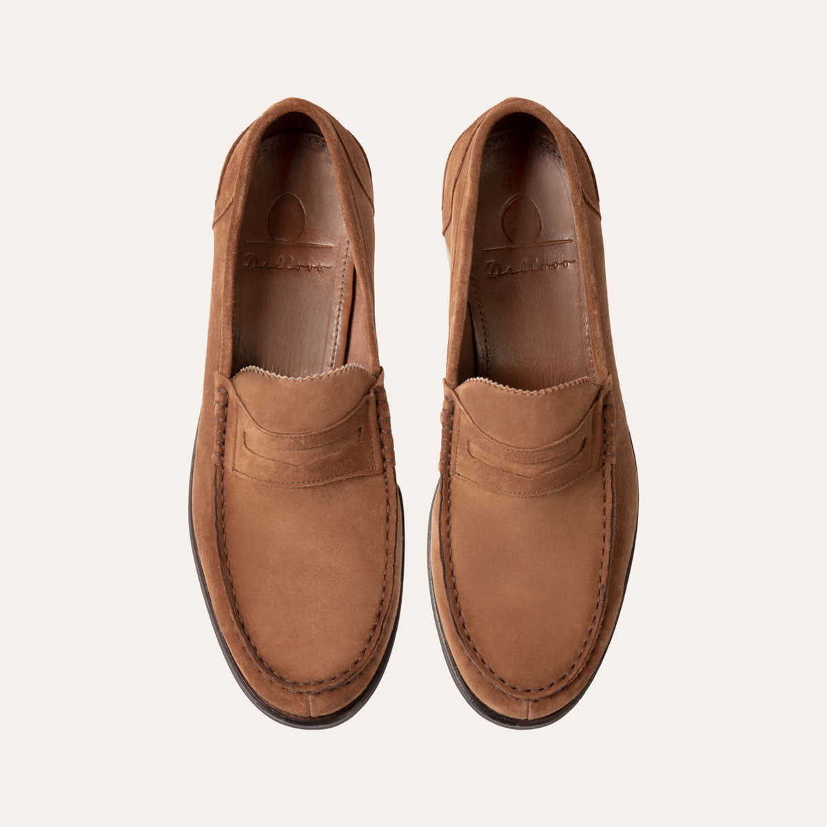 Dellovo Foria mocassino camoscio blu cuoio