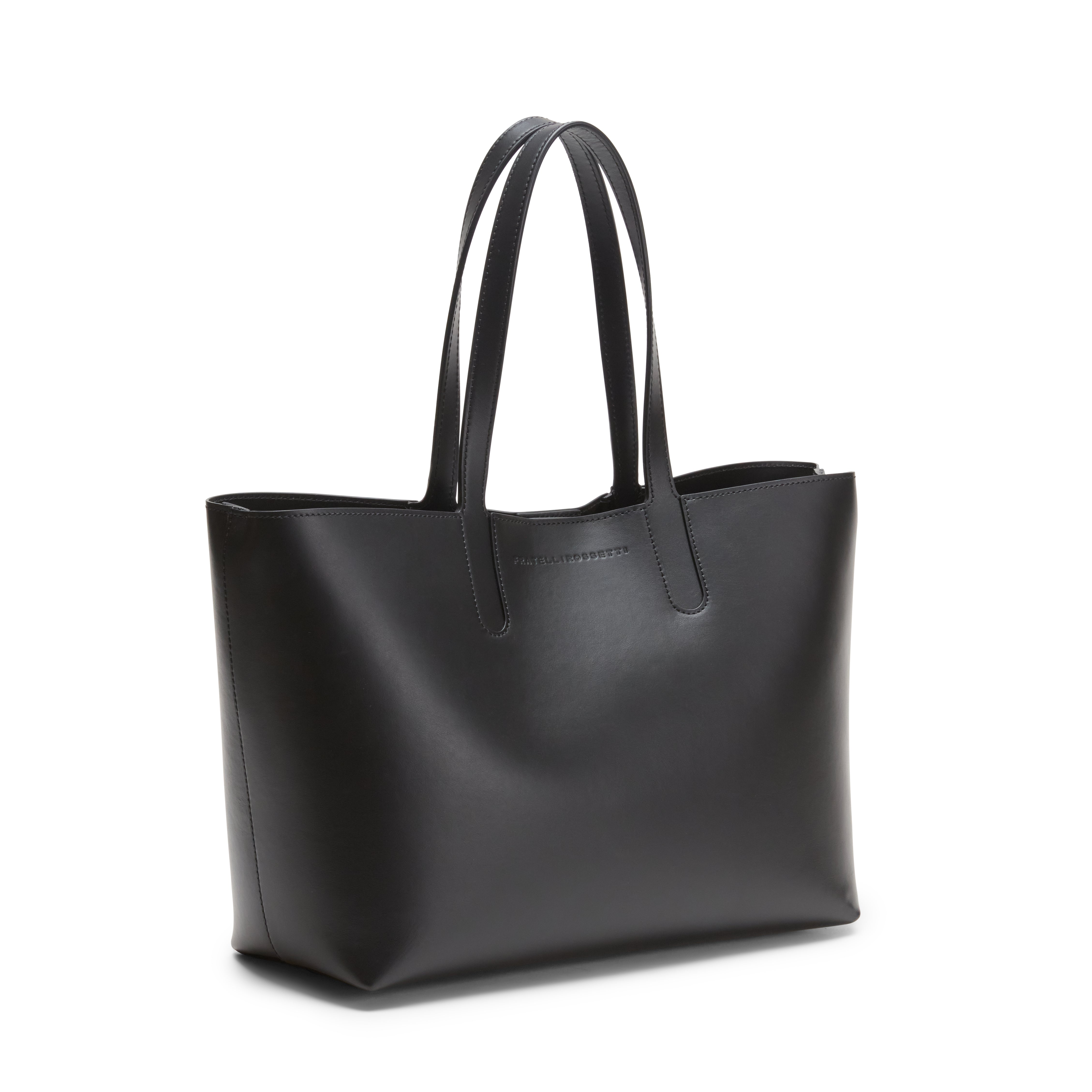 F.lli Rossetti Nelly shopping bag pelle nera con pochette