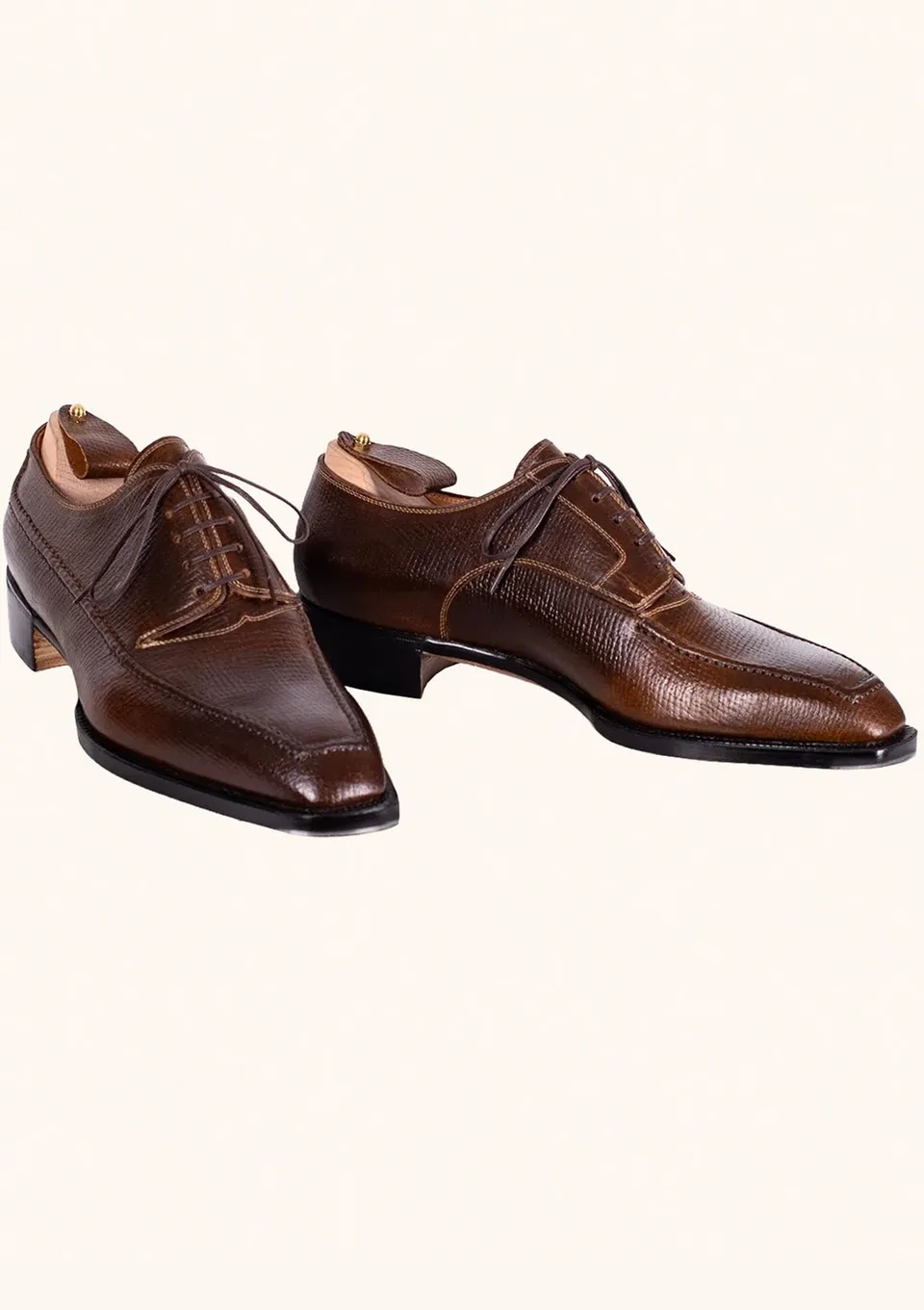 Stefano Bemer Derbies T4250 scarpe marroni horsefront