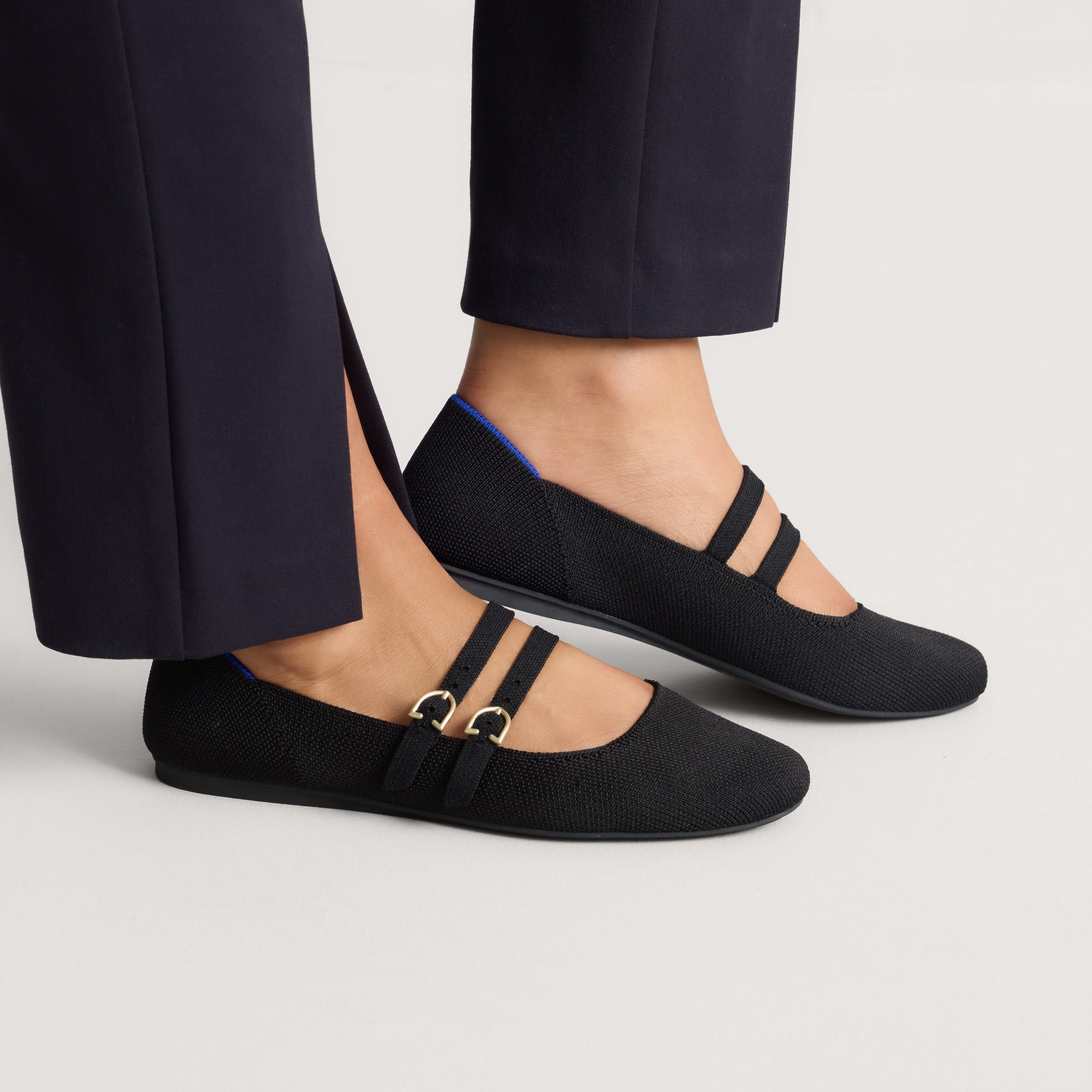 Rothy's The Double Buckle Mary Jane Black ballerine fibbia nere