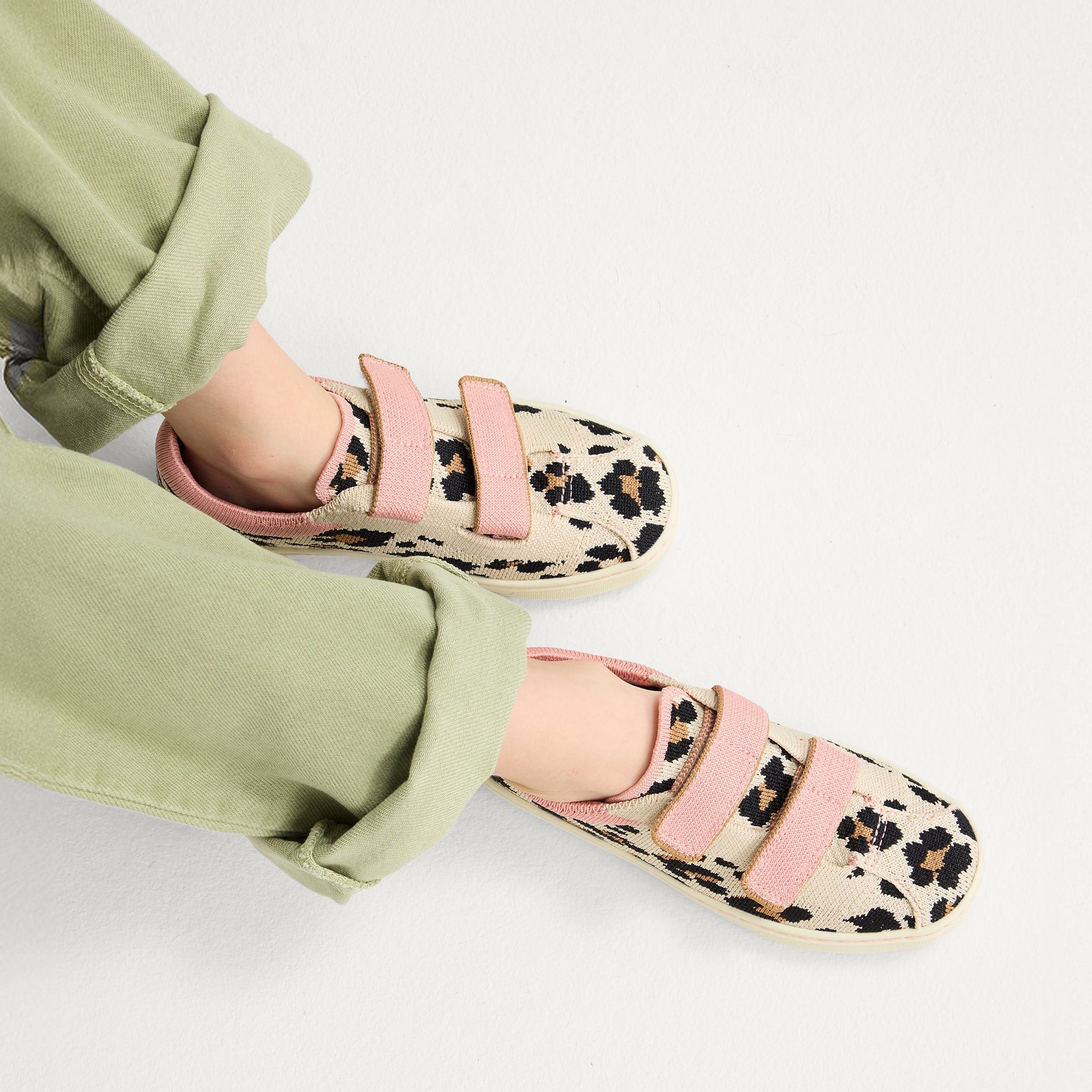 Rothy's The Kids Strap Sneaker scarpe bimba Cat Blush leopardo