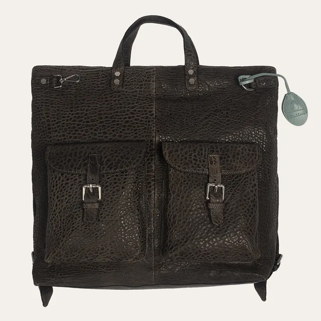 Dellovo Montenuovo borsa uomo fango pelle 40x40