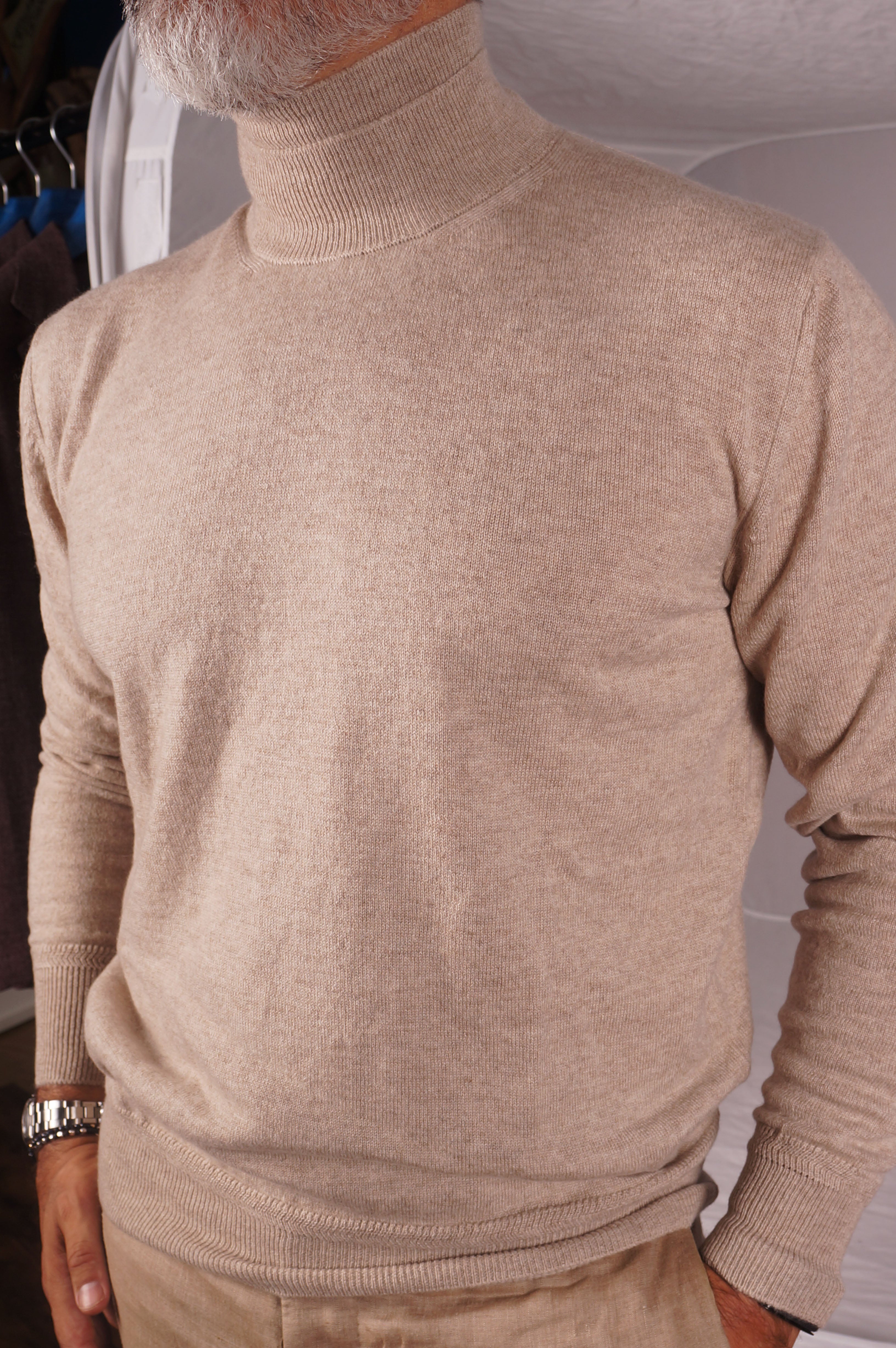 Stefano Bemer Knitwear W26SB202 maglione cashmere beige