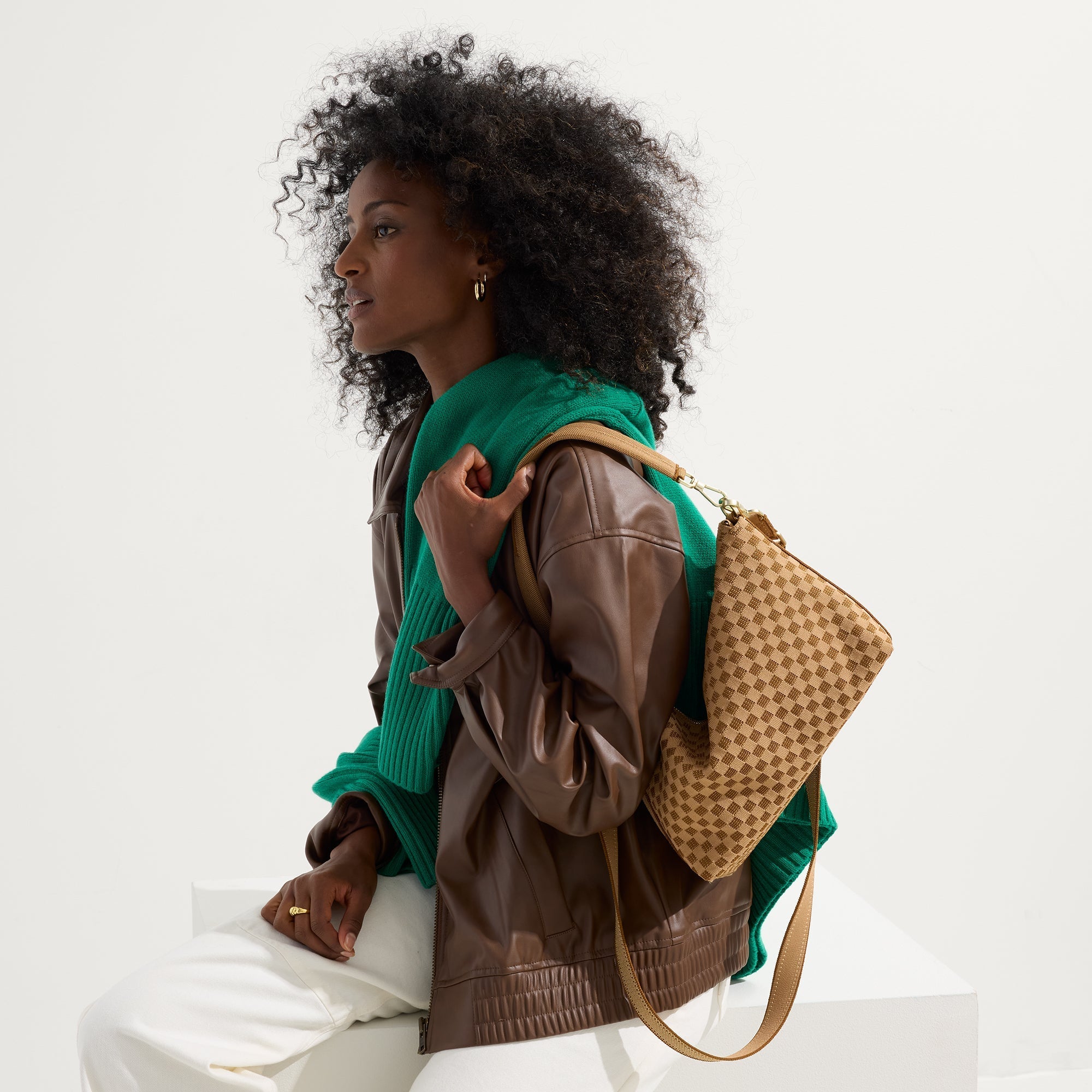 Rothy's The Daily Crossbody borsa tracolla marrone Hazelnut zip