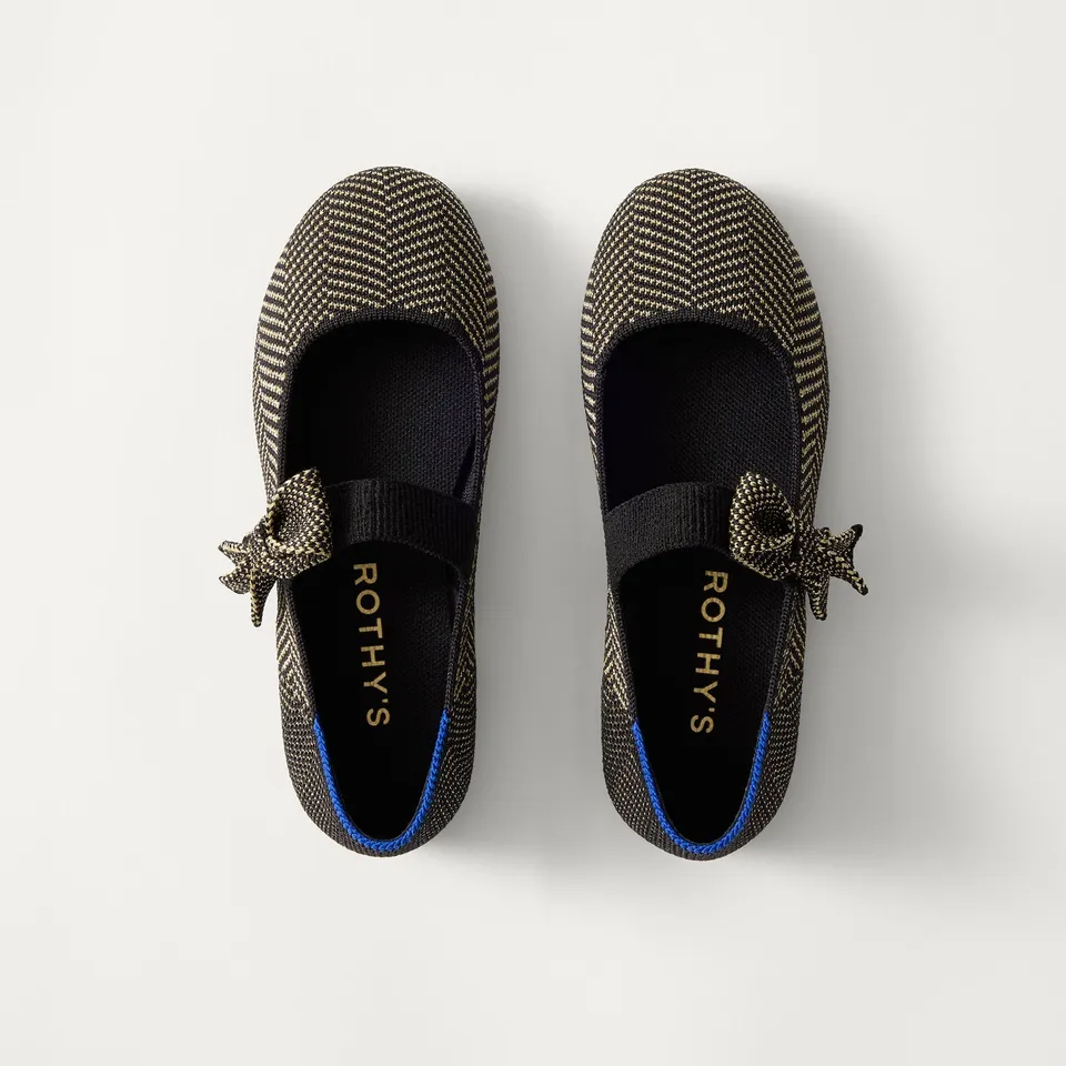 Rothy's Kids Tux Bow Mary Jane scarpe Bronzite