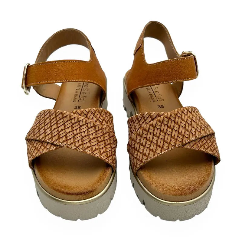 Sandro Barbera & Figli 1097 Treccia sandalo cuoio donna 38