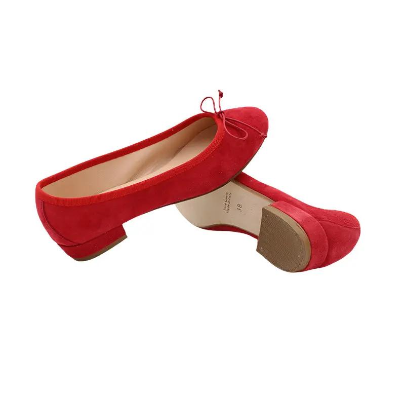 Sandro Barbera 68700 ballerina pelle rossa fondo cuoio