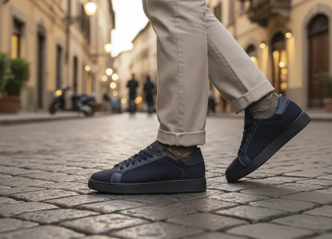 Sandro Barbera Wooly Jumper sneaker uomo blu lana merino