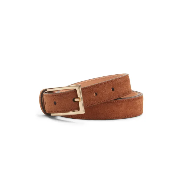 F.lli Rossetti Cintura Donna Suede Cognac Fibbia Oro