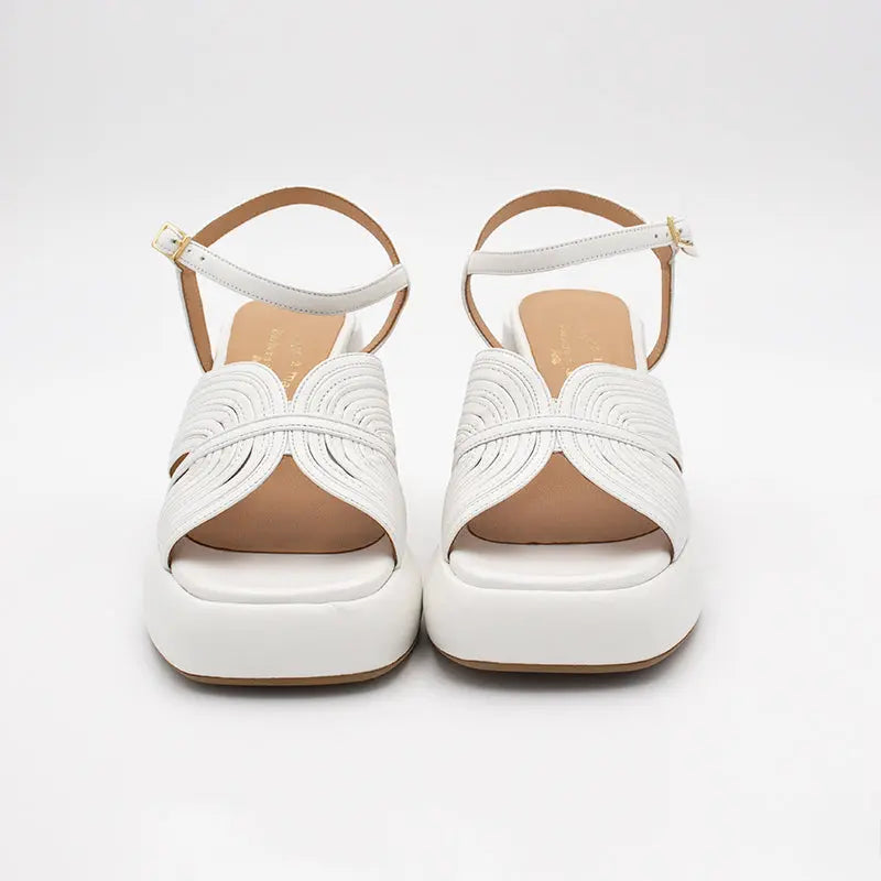 Sandro Barbera 6008 sandalo donna bianco plateau tacco 9 cm
