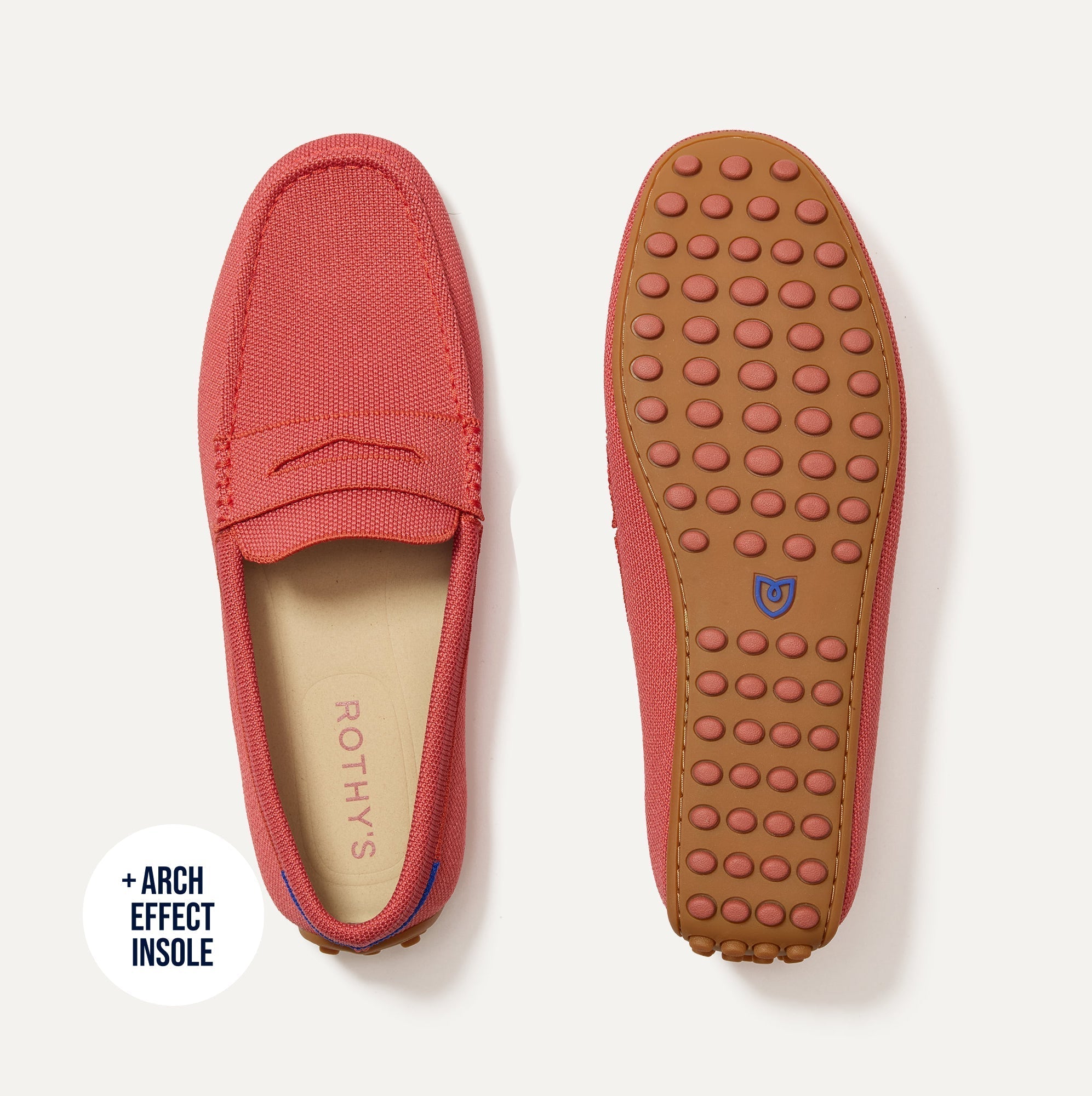 Rothy's The Men's Driver mocassini uomo Cayenne rosso knit