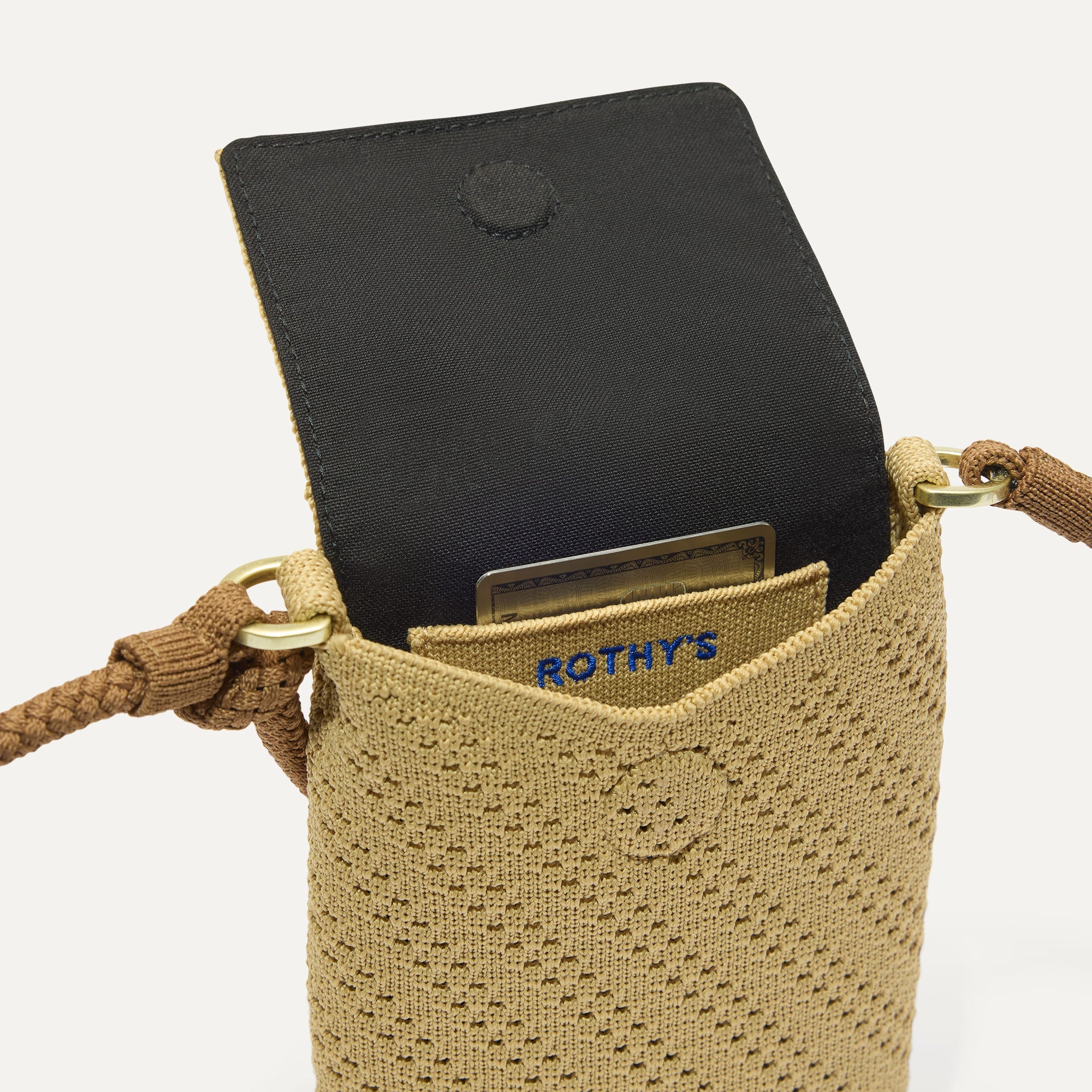 Rothy's The Phone Crossbody borsa tracolla Brown Butter Crochet