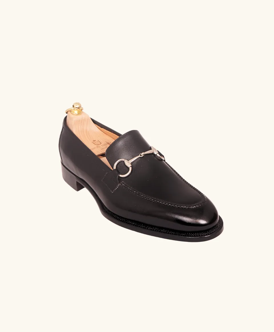 Stefano Bemer Loafers C1060 mocassini pelle neri horsebit