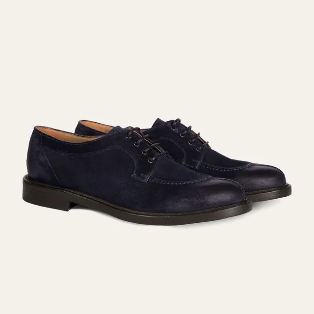 Dellovo San Felice Derby uomo blu camoscio norvegese